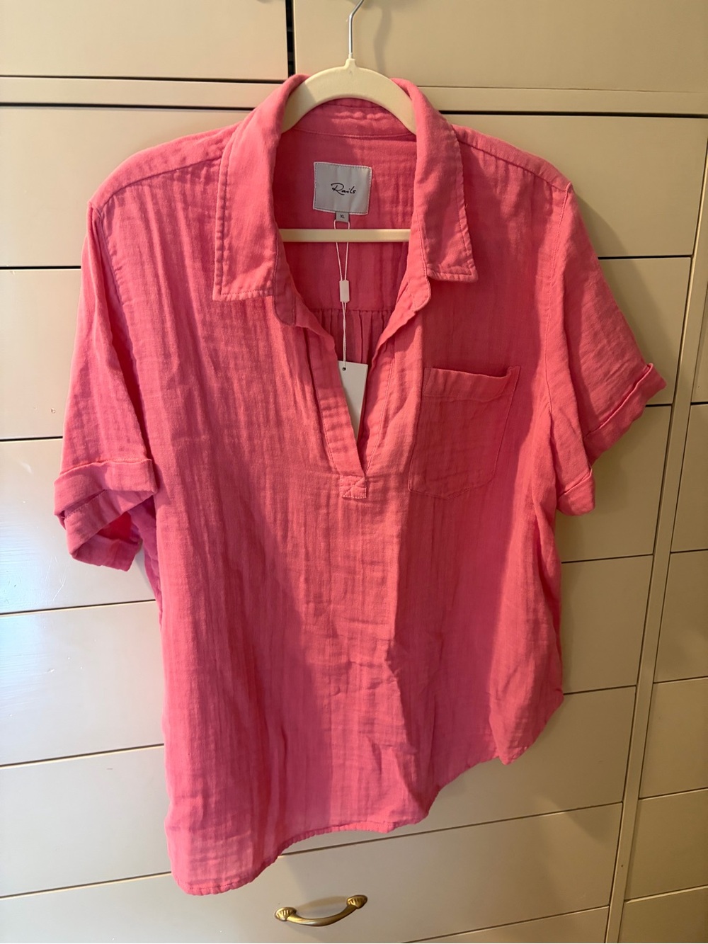 Rails Coral-Pink Short Sleeve Shirt